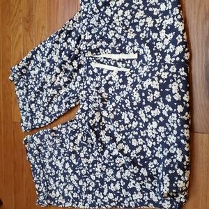 Old Navy floral Cotton Blend drawstring pajama pants Blue Size 3X